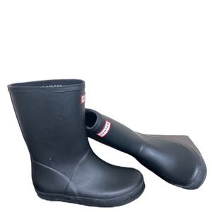 HUNTER Original Kids First Classic Matt Black Rain Boots US Boys 12, Girls 13
